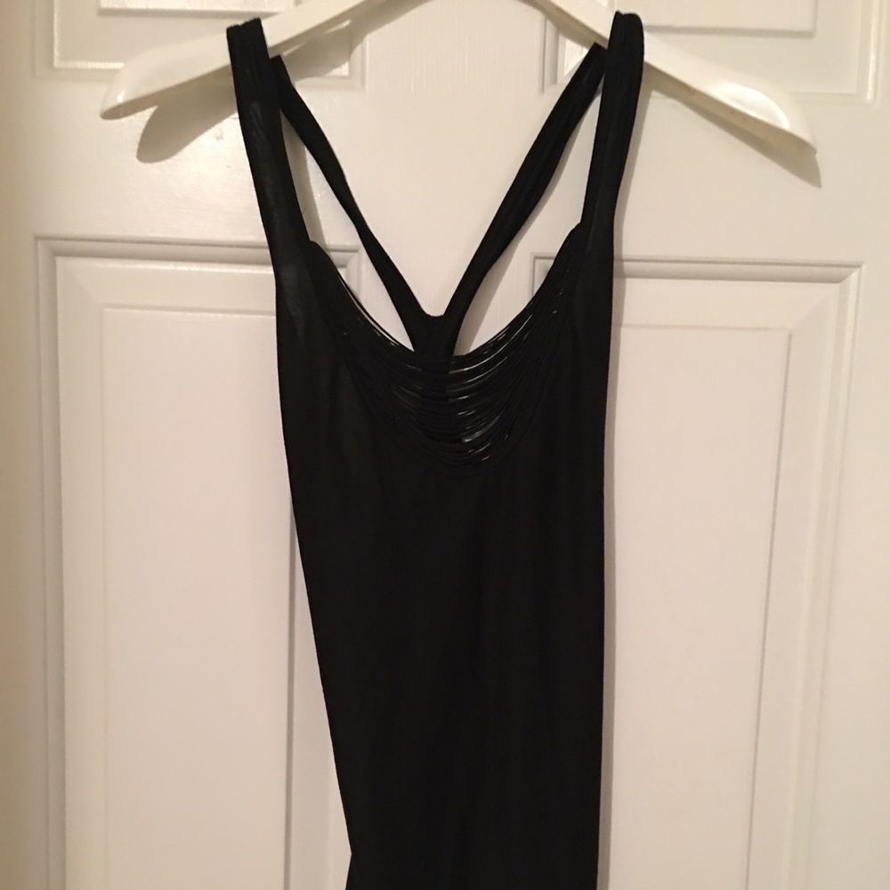 NWT Club Monaco Black Tricot Mesh Tank Top